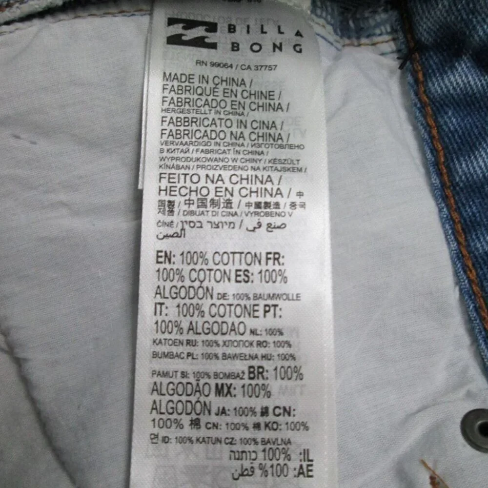Billabong Long Time Mid-Rise Cotton Denim Shorts-Denim-24-NWT